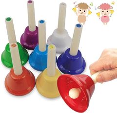 VICHE CATT Music Bells, Handbells, 8 Notes, Musical Instrument, Toy, Percussion Instrument (Large Size)