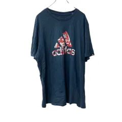 adidas 半袖 ロゴTシャツ 2XL ネイビー アディダス プルオーバー スポーティ 古着卸 アメリカ仕入 a705-5820