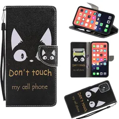 FOR iphone 13 pro max 6.7 用の 対応スマホケース 手帳型 猫プリントカバー FOR iphone 13 pro max 用の手帳ケース 手帳型 スマホケース レザー製 手帳カバー カメラ穴搭載可愛い猫デザインファッション 1