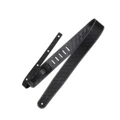 Richter リヒター ハンドメイド仕様本革ギターストラップ Raw II Contour Sewシリーズ 1498 Black 幅広6cm ドイツ製 肩に優しい快適ストラップ
