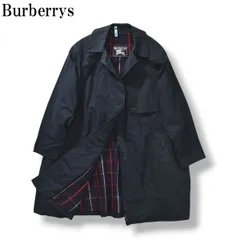 【希少】 90sヴィンテージ 英国製 バーバリー Burberrys 裏地チェック柄 Aライン ステンカラーコート トレンチコート ネイビー レディース ♪