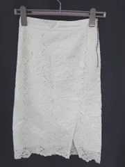 ◇ ⊂ ガリャルダガランテネイビー レース 膝下丈 タイト スカート サイズ0 アイボリー系 レディース E  【1507160012243】