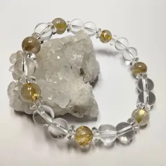 パワーストーンブレスレット　ルチルクォーツ&水晶ブレスレット