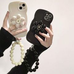 ☆8/14～16日は発送不可☆iPhone用携帯ケースカバー　花スタンド　ブレスレット付き　韓国　かわいい