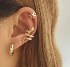 イヤーカフ 両耳用 ゴールド シルバー 蛇 ベビ スネーク レディース イベント 普段使い コスプレ パーティー