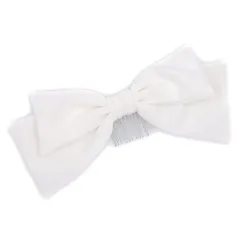 髪飾り リボン 卒業式 袴 白 ホワイト コーム 大きめ 大人可愛い レトロ 大正ロマン 粋 日本製 お洒落 成人式 振袖 前撮り 結 No.9-5216