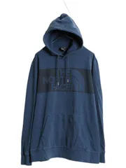 【お得なクーポン配布中!】 US企画 ノースフェイス プリント スウェット フード パーカー メンズ XL 古着 The North Face アウトドア スエット プルオーバー ネイビー