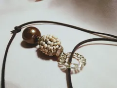 【地球に優しい】雑材&コットンパールのロングネックレス～**～..*.*♪のサムネイル