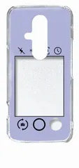 【新品未使用】らくらくスマートフォン F-53E クリア ハードケース (ラベンダー) カメラアプリ風 フォトフレーム くすみカラー カバー スマホケース cl-f53e-415