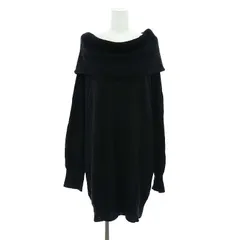ダナキャランニューヨーク DKNY オフショル ニットワンピース ミニ 長袖 ウール L 黒 ブラック /MF ■OS ■SHのサムネイル