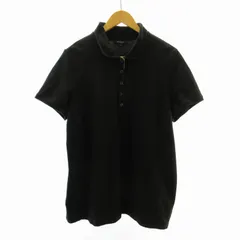 バーバリー ロンドン BURBERRY LONDON 裏地 ノバチェック ポロシャツ カットソー ホースロゴ 刺繍 半袖 6 黒 ブラック ■GY09 0519