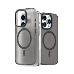 araree iPhone 15 Pro 用 ケース magsafe対応 スマホケース AERO FRAME [ magsafe用 マグネット搭載 メタル 耐久性に ポリカーボネート ワイヤレス充電対応 ] アップル アイフォン 背面カバー AR2