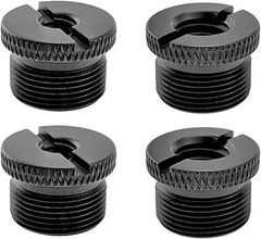マイク変換ネジ マイクボルトアダプター 5/8"オス変換3/8"メスネジ 5/8"オス変換1/4"メスネジ マイクスタンド用 撮影補助ツール (2+2個セット, アルミブラック)
