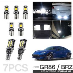 トヨタ　GR86 スバル　BRZ LED 7点セット バックランプ　ルームランプ　マップランプ　トランクランプ　室内灯　ドアカーテシ　ドアランプ　LEDランプ　ZN8 ZD8  ホワイト　白　髙輝度