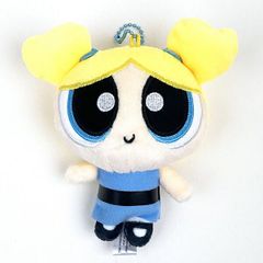 파워 퍼프 걸스 봉제인형 마스코트 버블스 봉제인형 인테리어 볼 체인 첨부