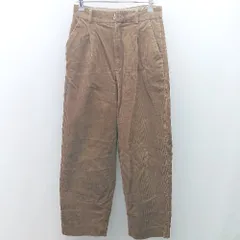 ◇ Ungrid ハイウェスト コーデュロイ ワイド レッグ シンプル スラックス パンツ Mサイズ ブラウン レディース E  【1304210020889】