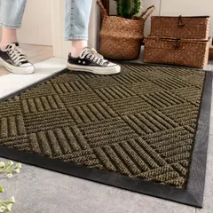 【人気商品】屋外 泥落とし 滑り止めマット 玄関 マット 玄関マット 室内 おしゃれ 足ふきマット 業務用 Fairy 家庭用 洗える 吸水 出入り口 Ever シンプル グレー (43.5*75cm ブラウン（C）)