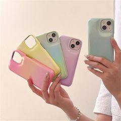 オーロラ感 艶 光沢 パステルカラー キレイめ シンプル 合成皮革 iPhoneケース 携帯ケース 携帯カバー スマホケース iphone13 iPhone14 iPh