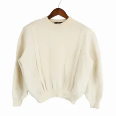 80年代～90年代 フランス製 SAINT JAMES フィッシャーマンズニット セーター 防寒  ユーロ ホワイト (メンズ M相当) 中古 古着 O5271