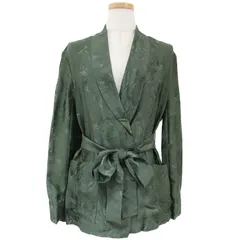 新品 VERMEIL par iena ヴェルメイユ パー イエナ ジャケット カーディガン カーキ グリーン FREE ガウン フラワー 花柄 光沢 アウター 羽織り きれいめ 薄手【レディース】