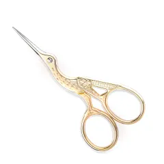 【UQ商事】糸切り ハサミ 手芸 コウノトリ 刺繍 はさみ ソーイング手芸用 デザインシザー 裁ちばさみ クラフト ヴィンテージはさみ 