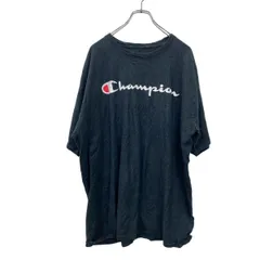 champion 半袖 ロゴ プリント ワッペン Tシャツ 2XL チャンピオン ブラック 古着卸 アメリカ仕入 t2405-3014