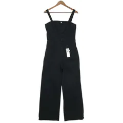 【新品 24AW】 GU ジーユー 通年 ストレッチ★ ベアトップ サロペット パンツ Q Sz.L レディース 黒 未使用