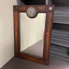 ♭ 鏡 壁掛け ウォールミラー アンティーク 木製