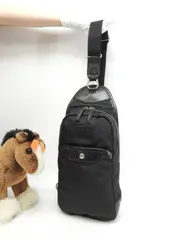 ダニエル&ボブ 斜掛ボディバッグ ナイロン革 黒 バムバッグ クロスボディバッグ@ 2