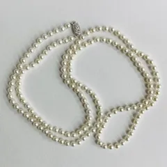 貝パール3wayオールノットロングネックレス/7mm約120cm/ホワイトピンク/made in japan