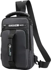 Ｔｈａｉ　Ｓａｗａｄｅｅ メンズ カジュアル ボディーバッグ リュック ワンショルダーバッグ USB充電ポート( グレー)