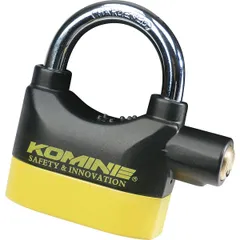 【即納】コミネ(KOMINE) バイク用 ピンタンブラー アラームパッドロック ブラック/イエロー LK-120