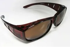 偏光グラス＜2WAY＞メガネの上からorそままもかけれるサングラス（ブラウン）
