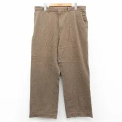 W36/古着 スラックス パンツ メンズ コットン 茶 ブラウン 25oct04 中古 ボトムス ロング