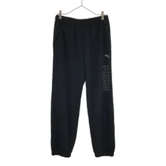 PUMA プーマ ロゴ刺繍 トレーニング スウェットパンツ O ブラック ウエストゴム メンズ 古着