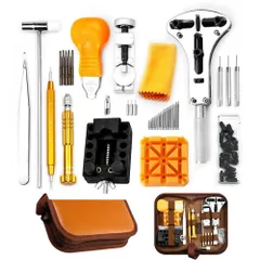 MORABLU 時計修理キット ケースオープナー 腕時計 修理ツール バネ外し 裏蓋オープナー 腕時計修理工具セット 149点 裏蓋開け 電池交換 バンド調整 ミニドライバー付 