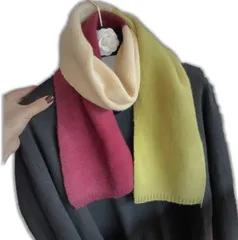 [Coup de Coeur！] [クープ・ド・クール] マフラー レディース ストール 冬物 防寒 保温 マルチカラー 個性的 上質 軽量 起毛 秋冬 ギフト クリスマス 彼女 プレゼント 3色 [C(パープル、ホワイト、イエロー)] [Free Size]