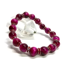 ピンクタイガーアイ パワーストーン ブレスレット 8mm RD メンズ・レディース 男性・女性  数珠 ◇