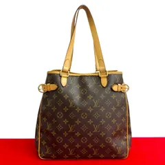 極 美品 LOUIS VUITTON ルイヴィトン バティニョール ヴェルティカル モノグラム レザー トートバッグ ショルダーバッグ ブラウン 25197