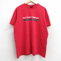 XL/古着 ラルフローレン ポロジーンズ 半袖 ブランド Tシャツ メンズ 00s ビッグロゴ コットン クルーネック 赤 レッド 25aug25 中古