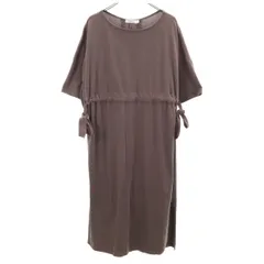 niko and... ニコアンド 半袖 天竺 ロングワンピース 3 グレーブラウン系 レディース 古着