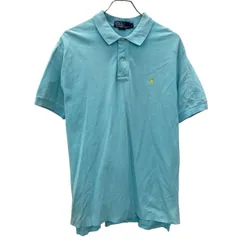 POLO RALPH LAUREN 半袖 ロゴ ポロシャツ L ライトブルー ポロラルフローレン ワンポイントロゴ 刺繍 古着卸 アメリカ仕入 a707-5328