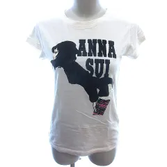 アナスイ ANNA SUI カットソー Tシャツ ラウンドネック プリント 半袖 S ベージュ /AUのサムネイル