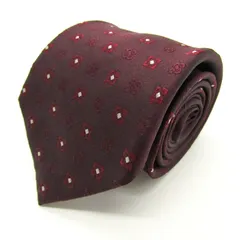 オリヒカ ブランド ネクタイ シルク 小紋柄 総柄 ドット柄 PO メンズ ブラウン ORIHICA 【中古】