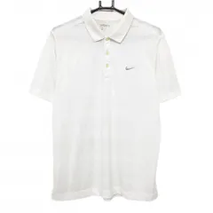 ★特価★ナイキ 半袖ポロシャツ 白 織生地 一部メッシュ調 ロゴ刺しゅう  メンズ 表記なし ゴルフウェア NIKE