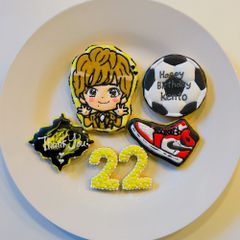 アイシングクッキー　似顔絵クッキー　サッカー　スニーカー