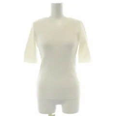 プラステ PLST 23SS UVカットレーヨンブレンド2wayセーター カットソー Vネック リブニット ナイロン 半袖 白 ホワイト 123201006 /XK
