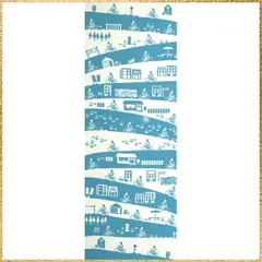 ☆彡送料無料でお届け☆彡Color:ブルー 染の安坊 手ぬぐい「サイクリング ブルー」 本染め 綿100% 特岡 日本製 35cm×100cm