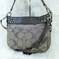 コーチ COACH シグネチャー スタッズ 2way クロスボディ ショルダーバッグ グレー キャンバス レザー F15238 6025601e20251020