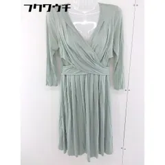 ◇ BALLSEY ボールジィ カシュクール 七分袖 膝丈 ワンピース サイズ 38 グリーン レディース  【中古】 【1110140008046】